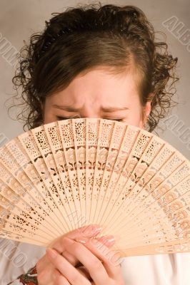 The girl with a fan