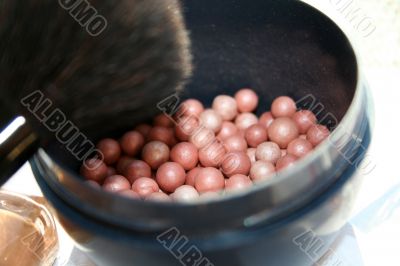 pink blush with brush