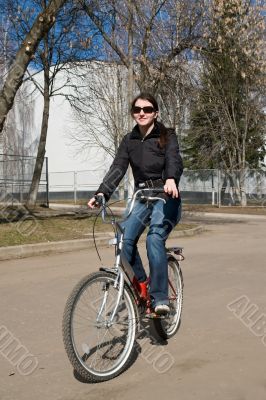 woman on a bicycle