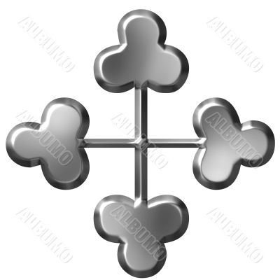 3D Silver Cross Ornament