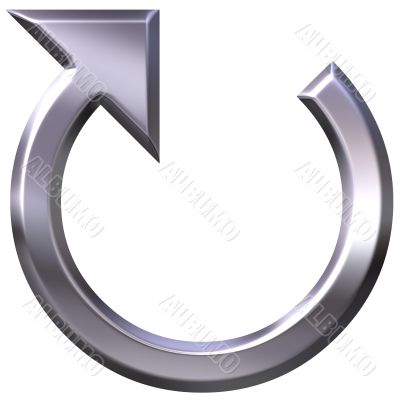 3D Silver Circular Arrow