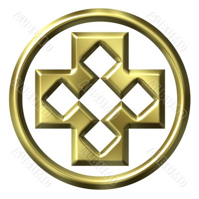3D Golden Framed Cross