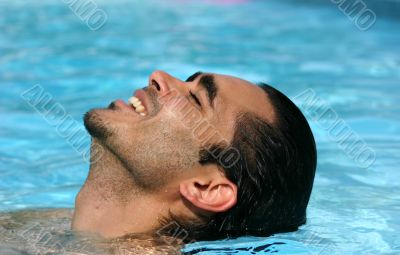 Relaxing by the poolside