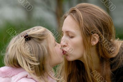 mother with a daughter