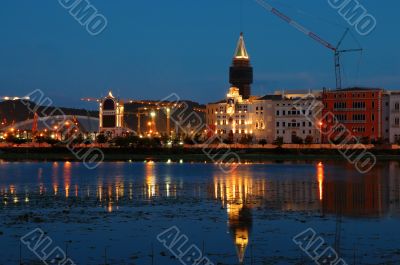 Night of construction site