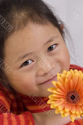 Young Girl with flower