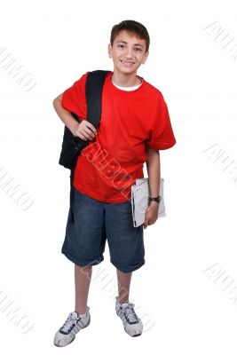 Boy with backpack