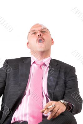 Businessman smoking
