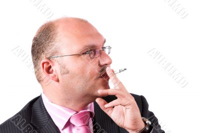 Businessman smoking