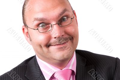 Businessman with funny face