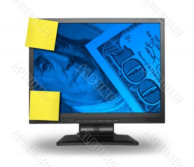 LCD with money background