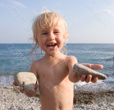 happy child on the beach
