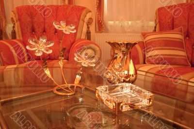 Vase,flowers and ash-tray