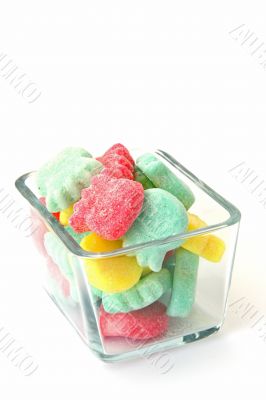 colorful sweets on white
