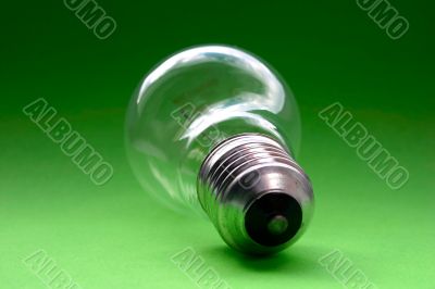 bulb on green