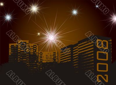 new year fireworks urban
