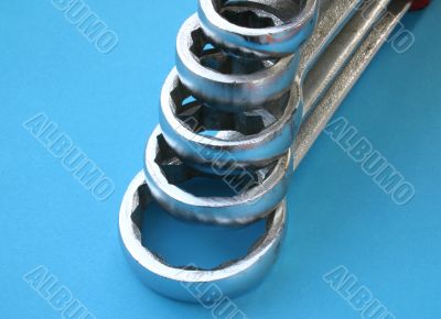 close-up of wrench set