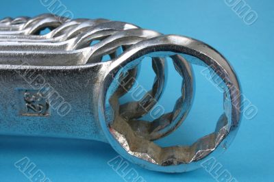 close-up of wrench set