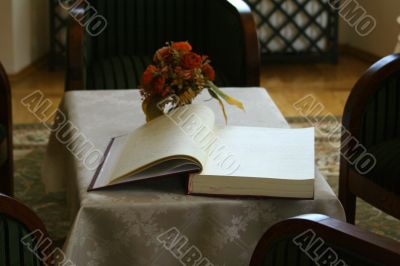 Book with flowers