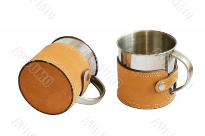 Two metal mug