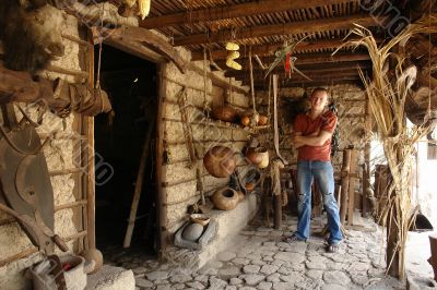 man in the ancient indian house