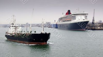 one ship passing another