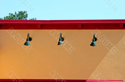 Green Lamps Yellow Wall