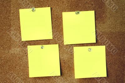 close-up of four blank paper sheets
