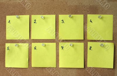 eight blank paper sheets