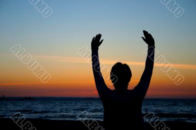 evening yoga at the beach