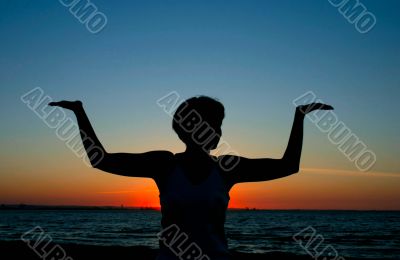 evening yoga at the beach