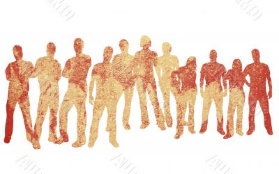 textures style of people silhouettes