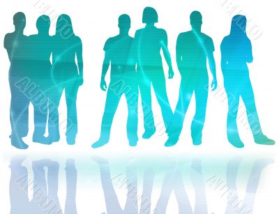 textures style of people silhouettes