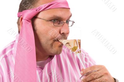 Drinking a martini