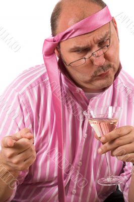 Completely drunk businessman