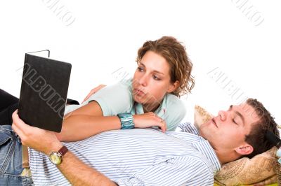 Reading a book