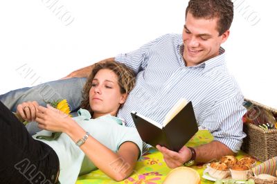 Couple relaxing during the picnic