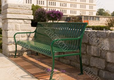 Green Metal Bench