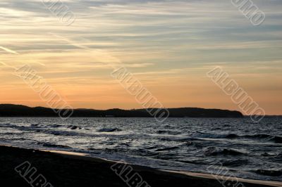 beautiful sunset by the sea