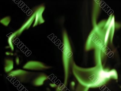 green  blured flames