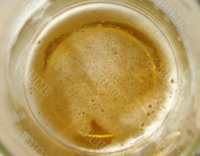 inside a glass of beer