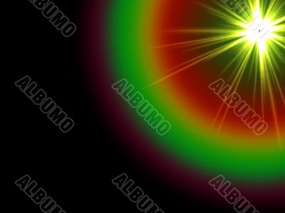green star with wide spectral bow