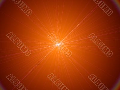 radiating pinpoint of orange light