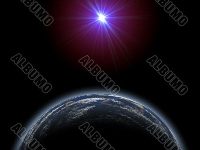 sun and earth