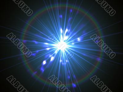 electric blue sun and flares