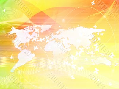 world map technology-style