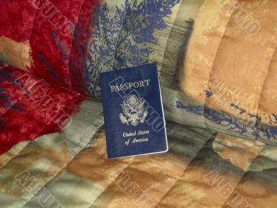 Passport on hotel room