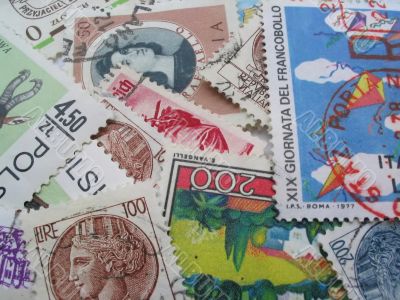 stamps in disarray - macro