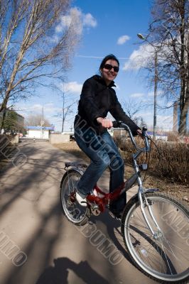 woman on a bicycle