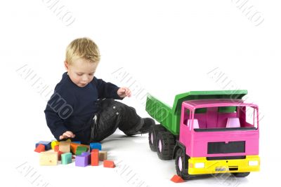 boy with big car